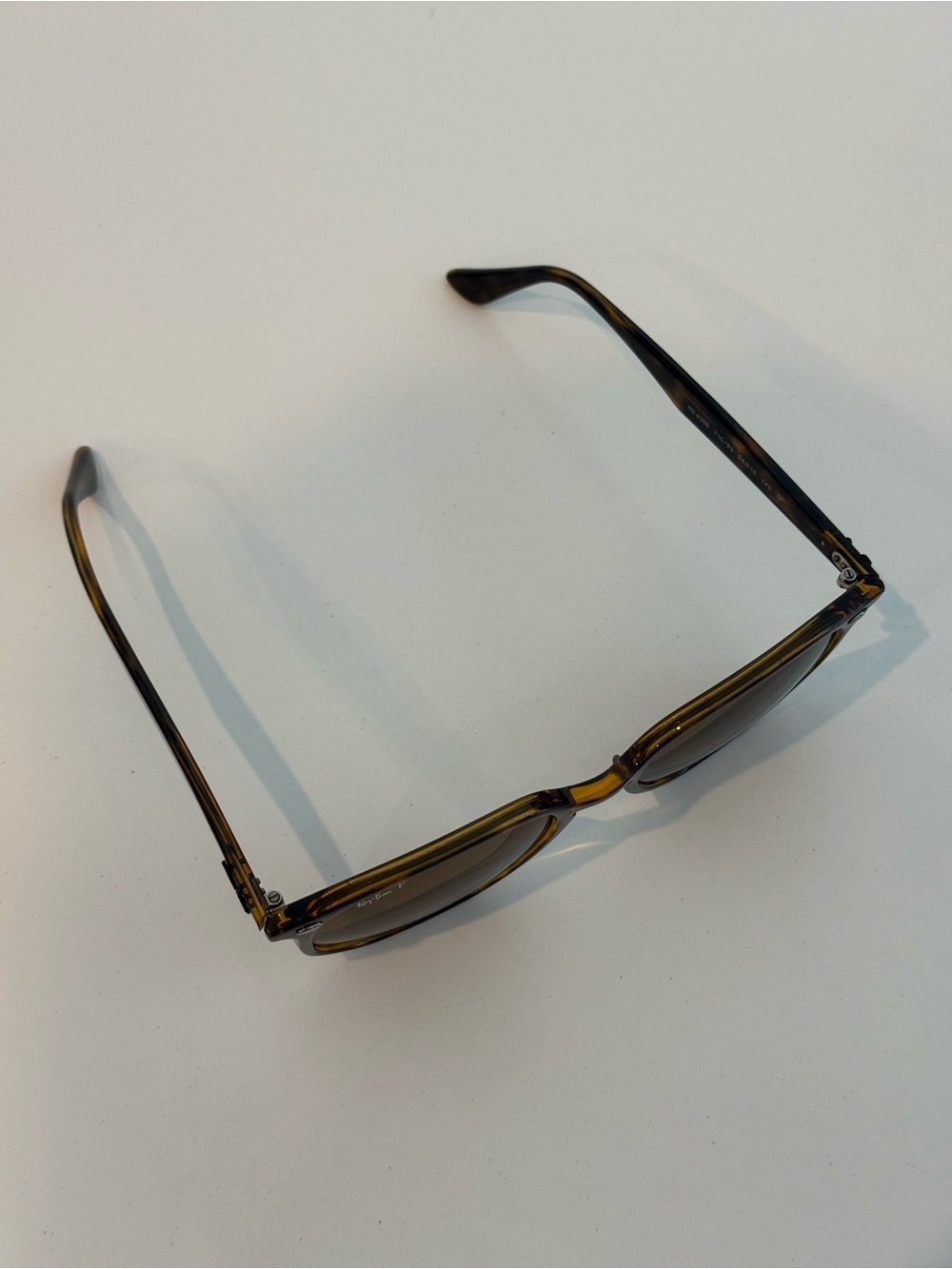 Ray-Ban Tortoiseshell Round Sunglasses - Havana Brown Polarized Lenses - RB4306 - Picture 5 of 7